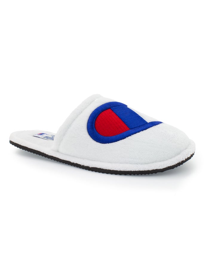 Champion Mens Slippers NZ - Sleepover White ( 3617-NGAXH )